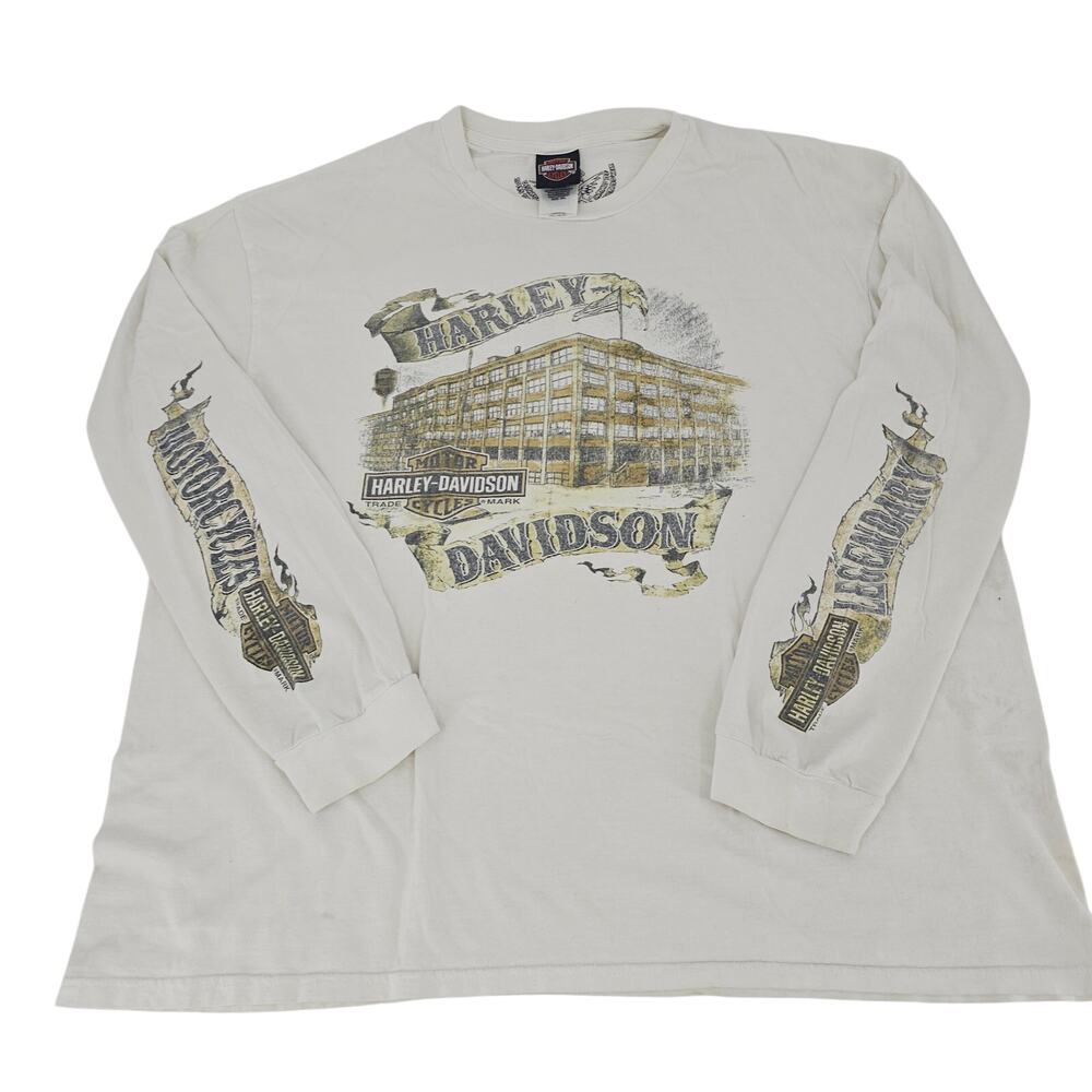 Harley Davidson Greenville South Carolina Long Sleeve T-Shirt White 2XL 4065